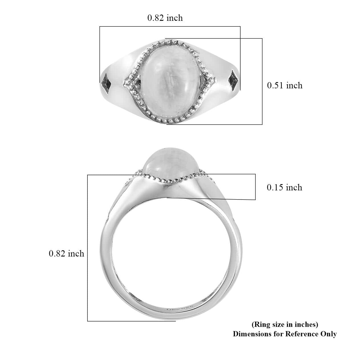 Kuisa Rainbow Moonstone Chunky Ring with Diamond Shaped Cutouts in Platinum Over Sterling Silver 3.25 ctw image number 5