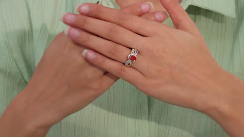 Crimson Fire Opal, White Zircon Ring in Vermeil YG Over Sterling Silver (Size 10.0) 1.85 ctw