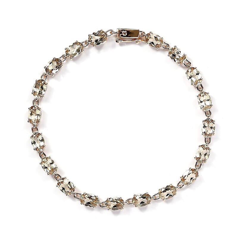 Luxoro AAA Turkizite 9.15 ctw Link Bracelet In 14K Yellow Gold (6.50 In)