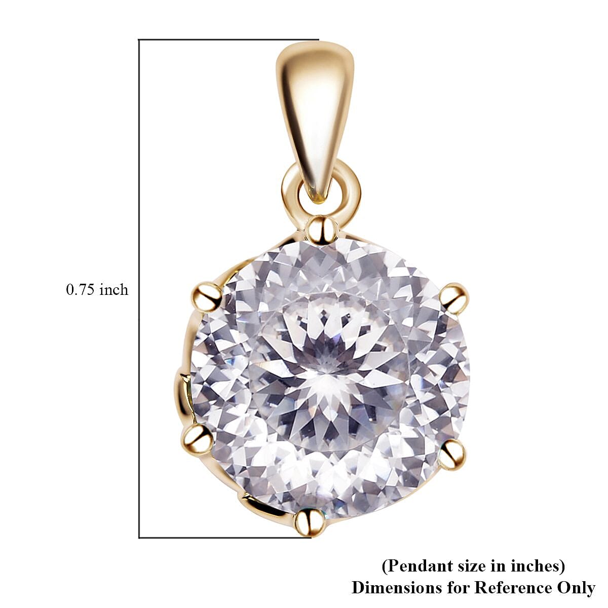 LUXORO 10K White Gold Portuguese Cut 161 Facet Moissanite VS-EF Solitaire Pendant 3.85 ctw image number 4