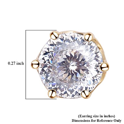 Luxoro 10K Yellow Gold Portuguese Cut 161 Facet Moissanite Stud Earrings 2.15 ctw