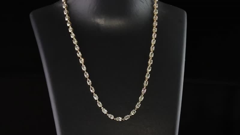 Luxoro 14K Yellow Gold AAA Turkizite Link Necklace 18 Inches 7 Grams 26.50 ctw