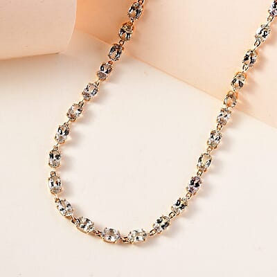 Luxoro 14K Yellow Gold AAA Turkizite Link Necklace 18 Inches 7 Grams 26.50 ctw
