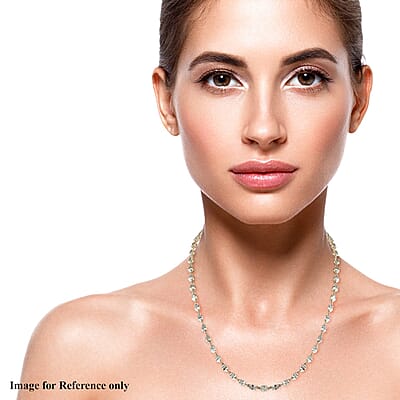 Luxoro 14K Yellow Gold AAA Turkizite Link Necklace 18 Inches 7 Grams 26.50 ctw