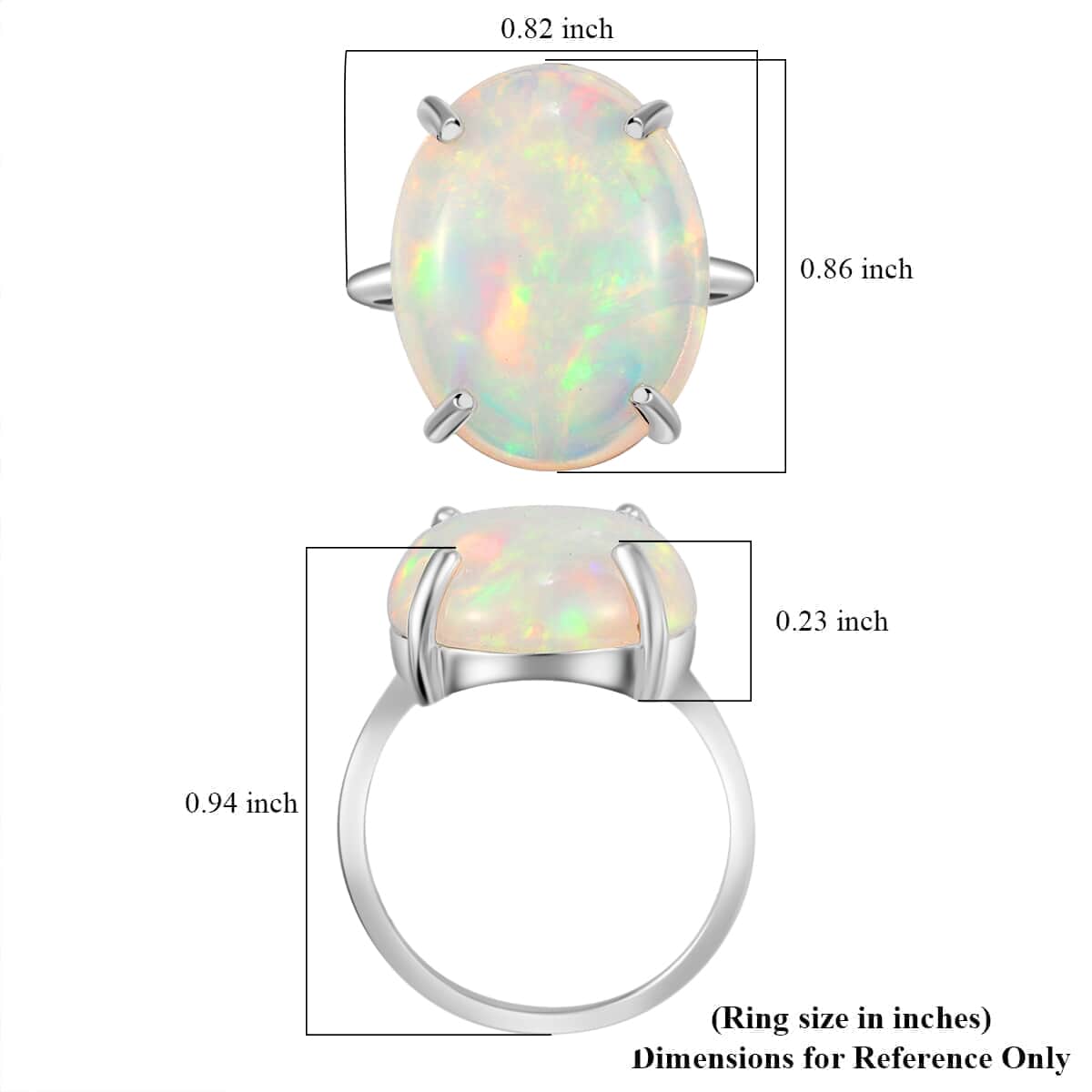 ILIANA 18K White Gold AAA Ethiopian Welo Opal Solitaire Ring 3.80 Grams 10.00 ctw image number 5
