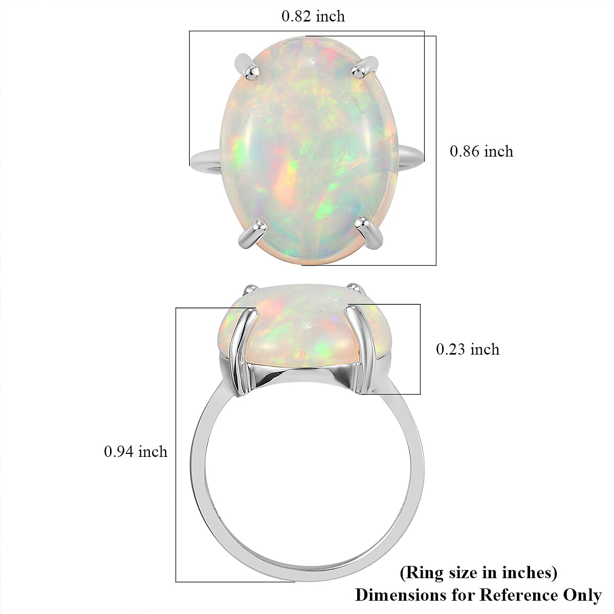 Iliana 18K White Gold AAA Ethiopian Welo Opal Solitaire Ring (Size 6.0) 10.00 ctw