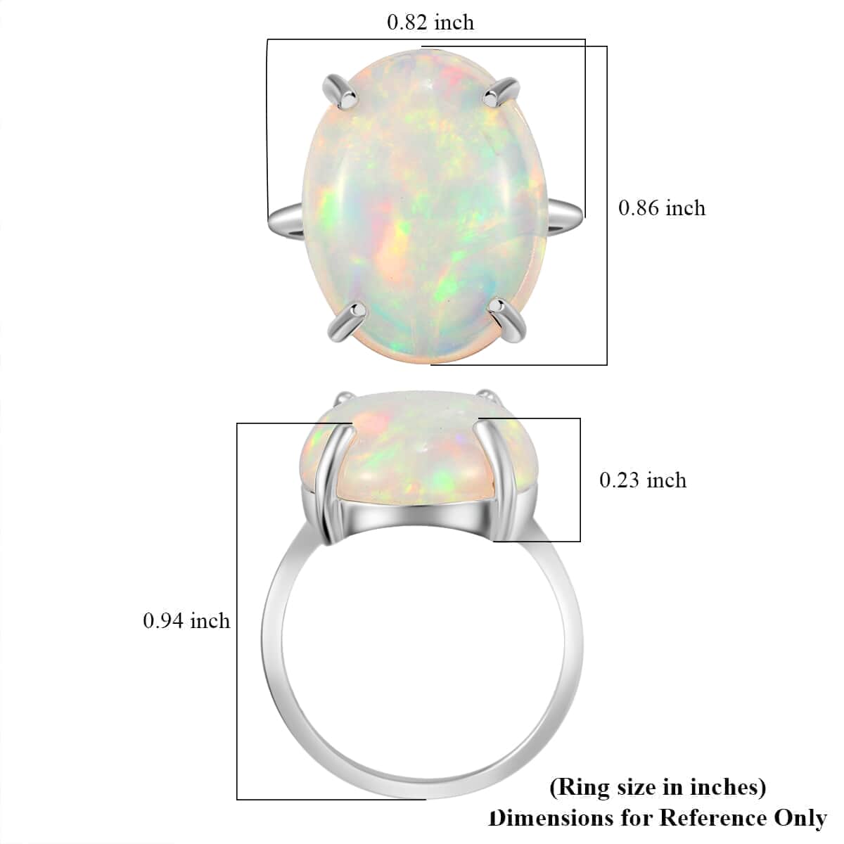 Iliana 18K White Gold AAA Ethiopian Welo Opal Solitaire Ring (Size 8.0) 10.00 ctw image number 5