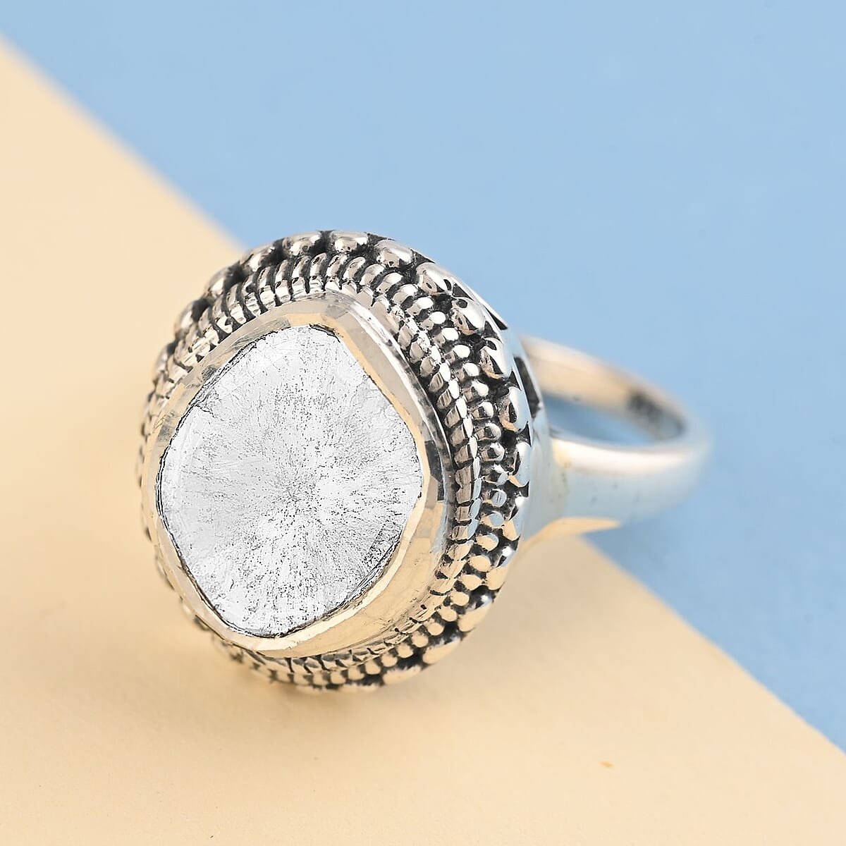 Polki Diamond Solitaire Ring in Sterling Silver (Size 5.0) 0.75 ctw image number 1