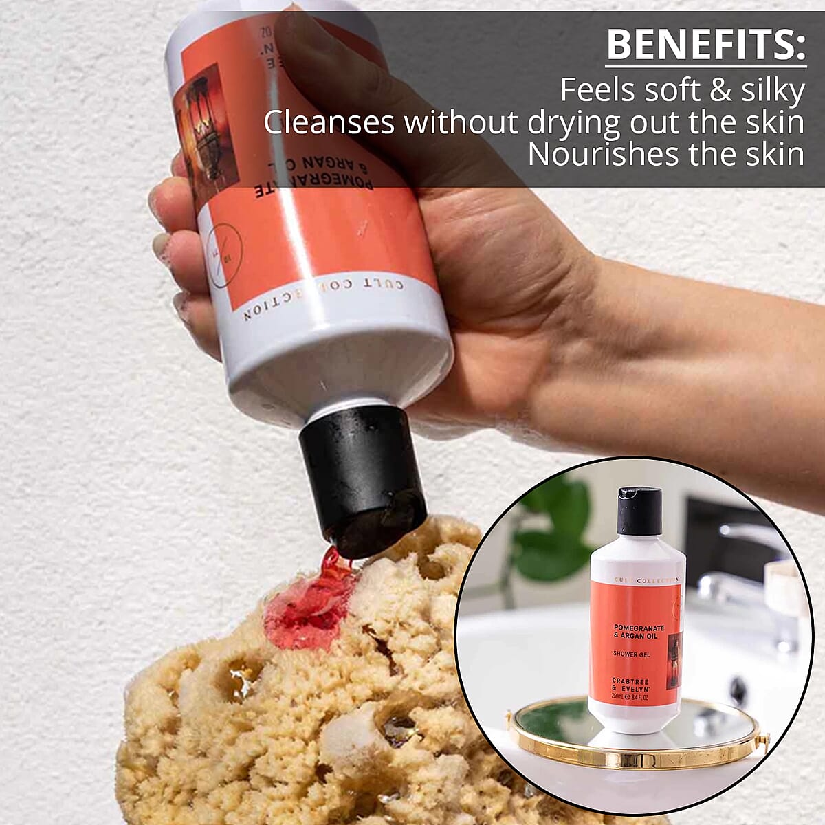 CLOSEOUT Crabtree & Evelyn Cult Collection Pomegranate & Argan Oil Shower Gel 8.4 Oz image number 2