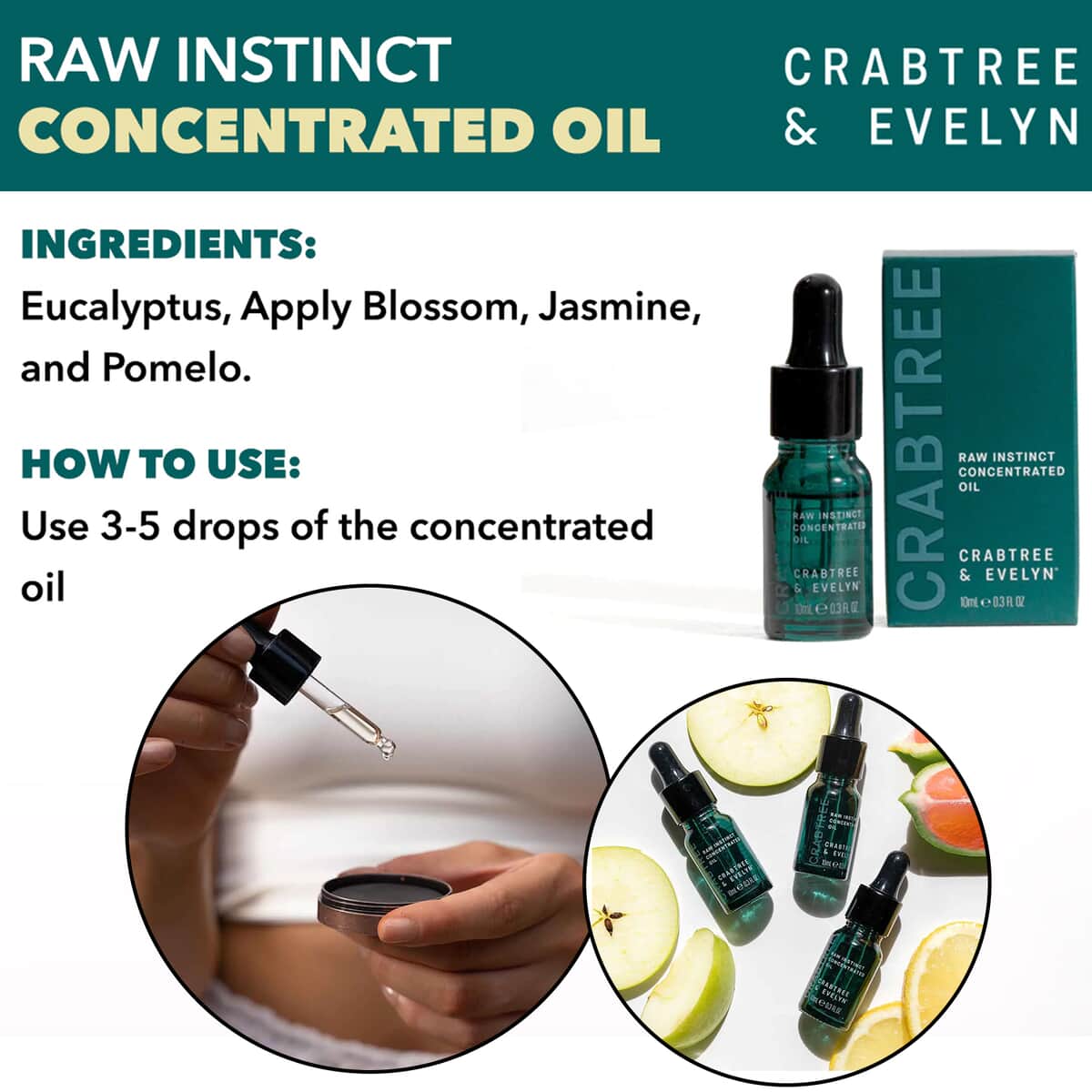 Closeout Crabtree & Evelyn Crabtree Raw Instinct Concentrated Oil 10ML image number 2