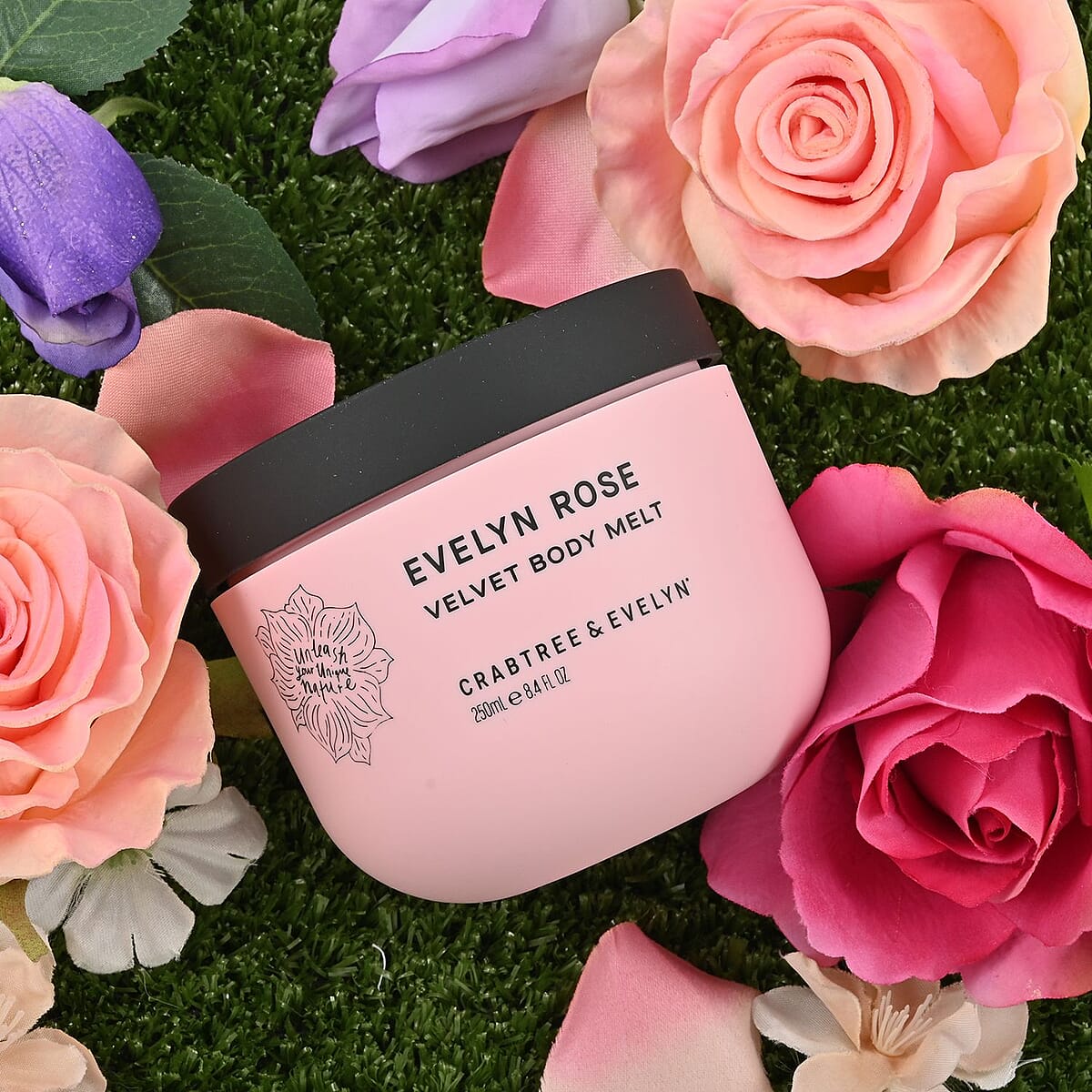 CLOSEOUT Crabtree & Evelyn Evelyn Rose Velvet Body Melt 250ML 8.4oz image number 1