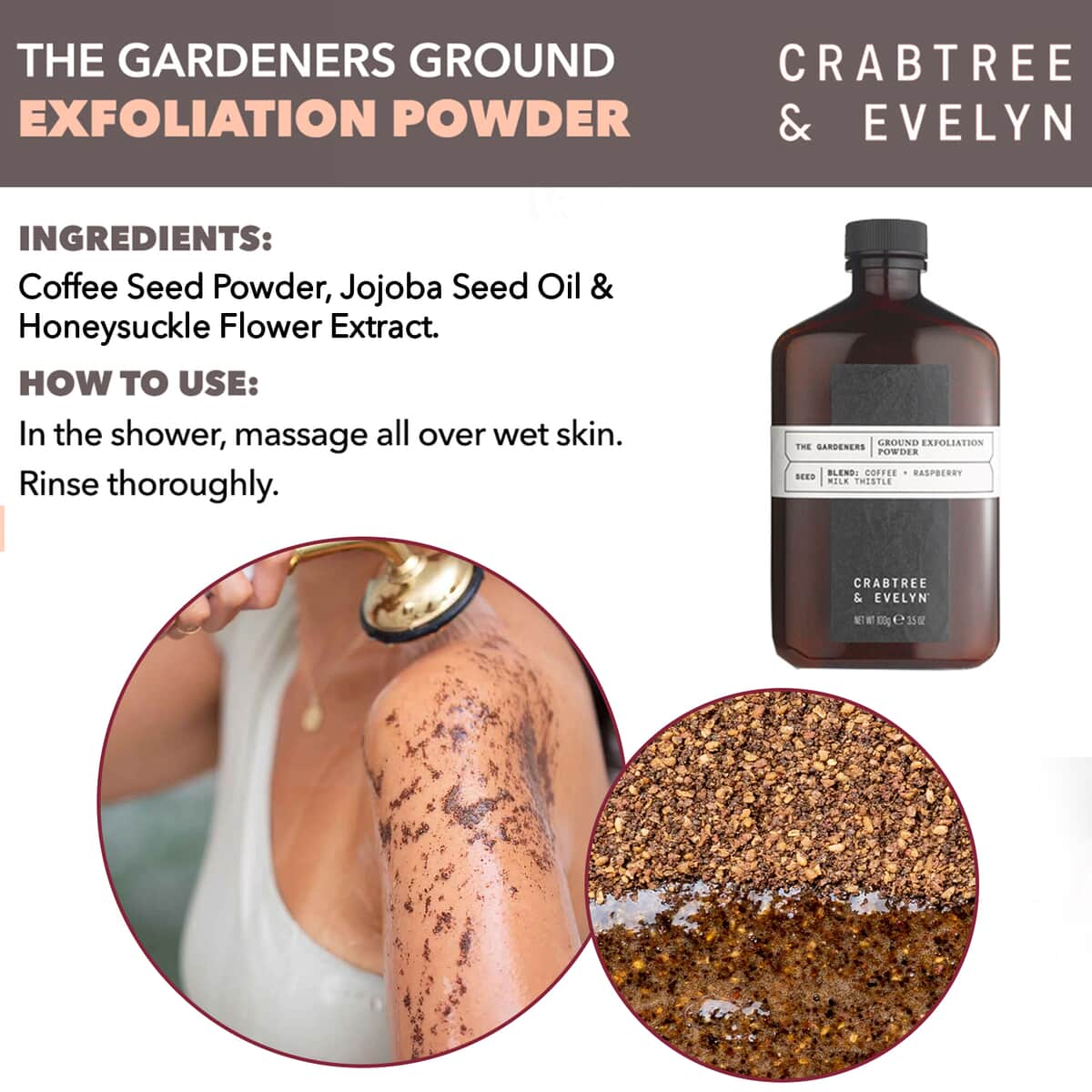 Crabtree & Evelyn The Gardeners Ground Exfoliation Powder 100G 3.5oz image number 3