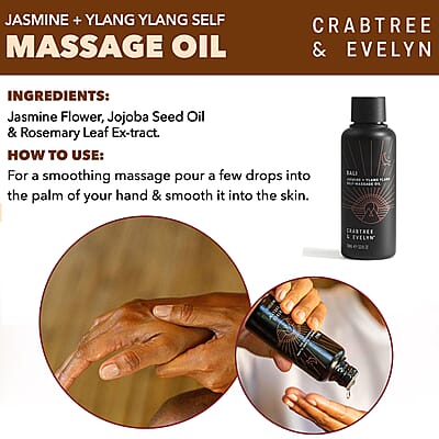 Closeout Crabtree & Evelyn Bali Jasmine & Ylang Ylang Self Massage Oil 3.3 Oz