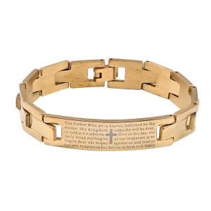 12mm Prayer Link Bracelet in ION Plated Yellow Gold Stainless Steel (8.00 In) 39.90 Grams