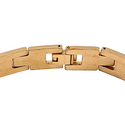 12mm Prayer Link Bracelet in ION Plated Yellow Gold Stainless Steel (8.00 In) 39.90 Grams