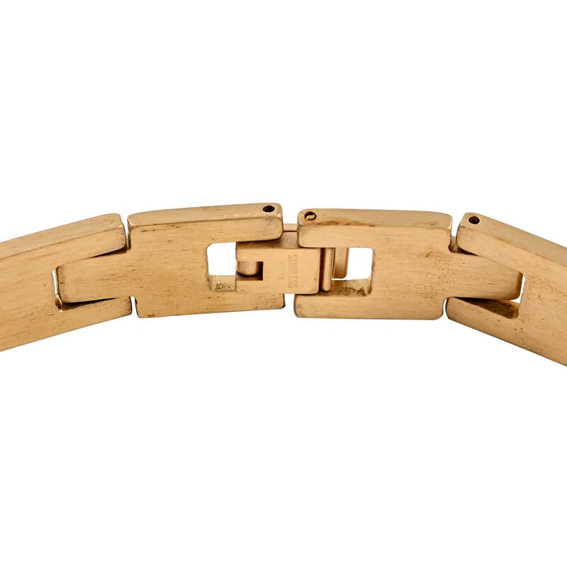 12mm Prayer Link Bracelet in ION Plated Yellow Gold Stainless Steel (8.00 In) 39.90 Grams