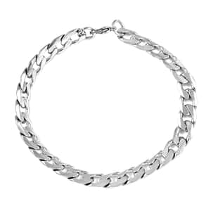 7.75mm Cuban Link Bracelet in Stainless Steel (8.00 In) (15.20 g) , Tarnish-Free, Waterproof, Sweat Proof Jewelry