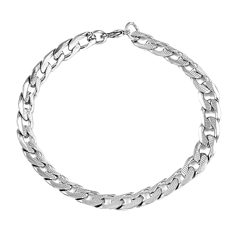7.75mm Cuban Link Bracelet in Stainless Steel (8.00 In) (15.20 g) , Tarnish-Free, Waterproof, Sweat Proof Jewelry