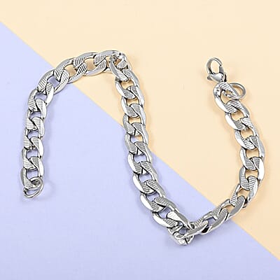 7.75mm Cuban Link Bracelet in Stainless Steel (8.00 In) (15.20 g) , Tarnish-Free, Waterproof, Sweat Proof Jewelry