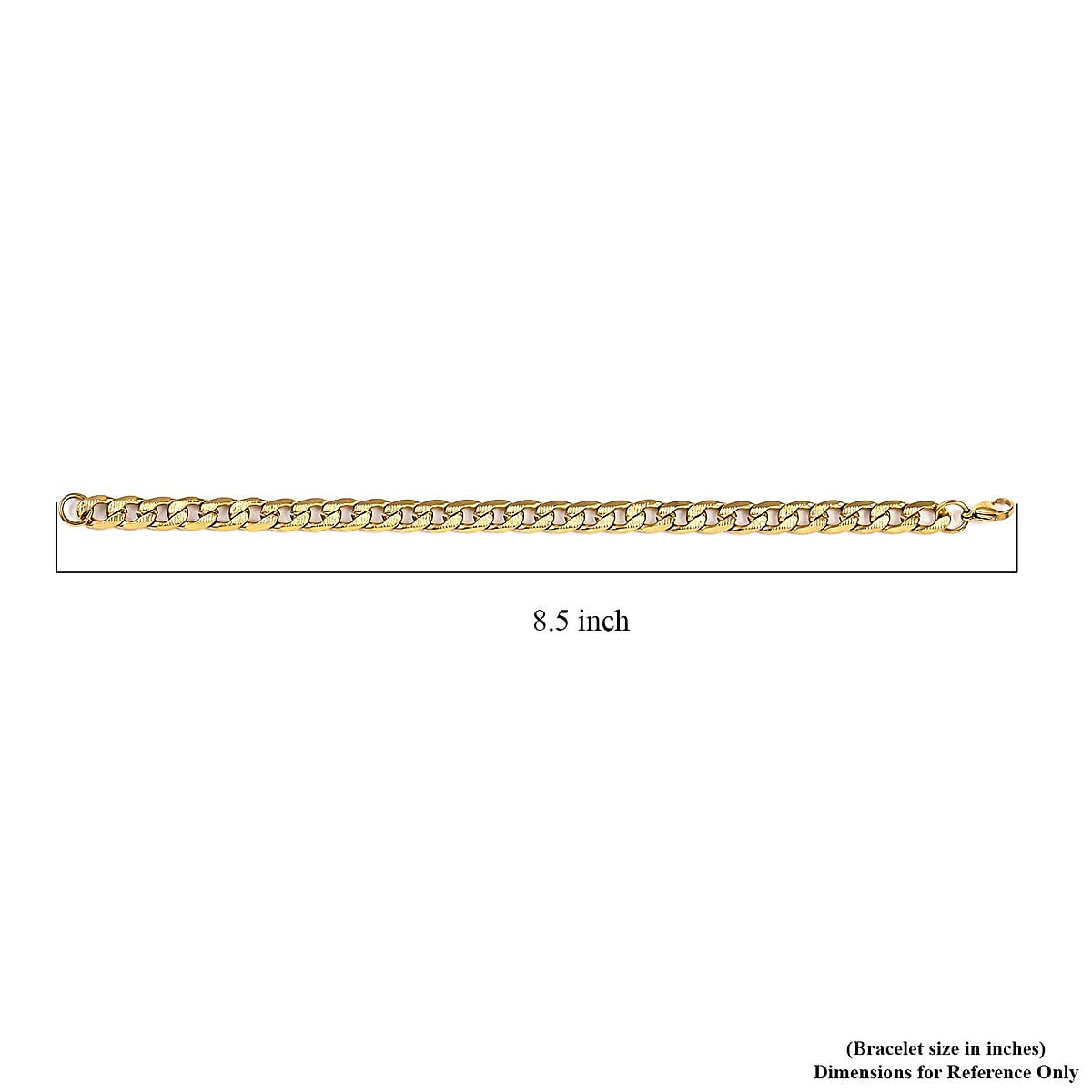 7.75mm Cuban Link Bracelet in ION Plated YG Stainless Steel (8.00 In) 15.20 Grams image number 4