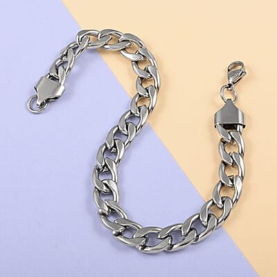 8.5mm Cuban Bracelet in Stainless Steel (8.00 In) 19.70 Grams