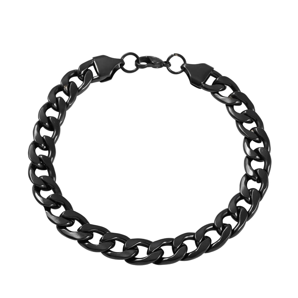 8.5mm Cuban Bracelet in ION Plated Black Stainless Steel (8.00 In) image number 0