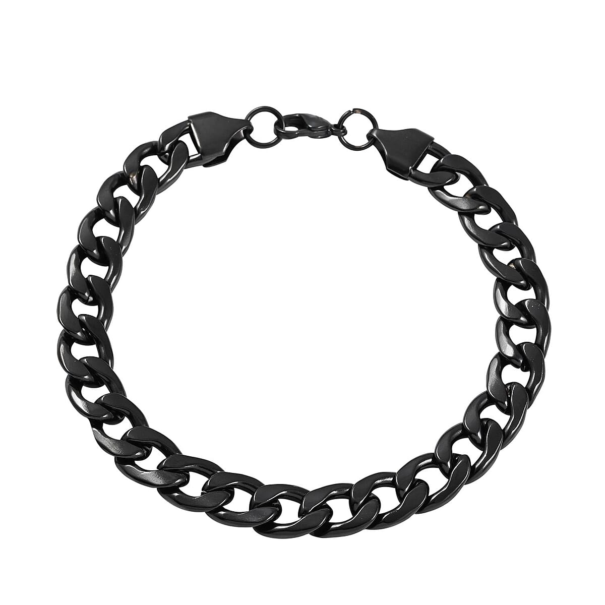 8.5mm Cuban Bracelet in ION Plated Black Stainless Steel (8.00 In) image number 0