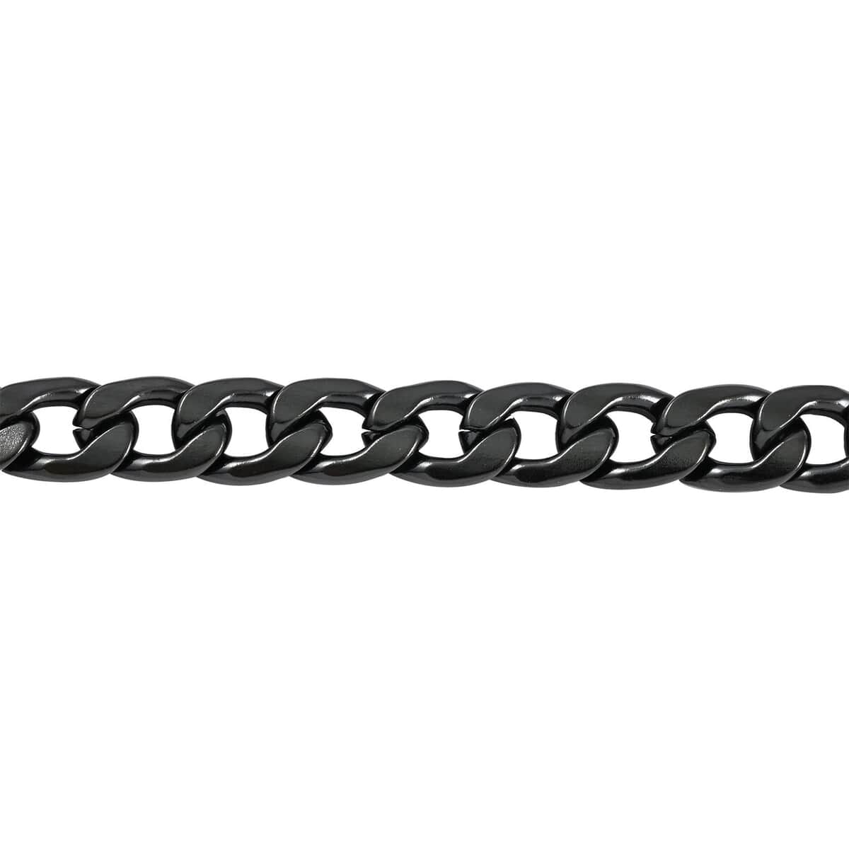 8.5mm Cuban Bracelet in ION Plated Black Stainless Steel (8.00 In) image number 2