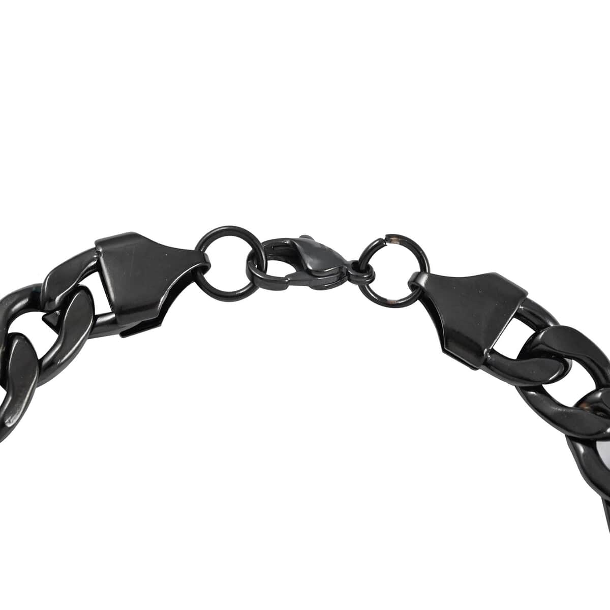 8.5mm Cuban Bracelet in ION Plated Black Stainless Steel (8.00 In) image number 3