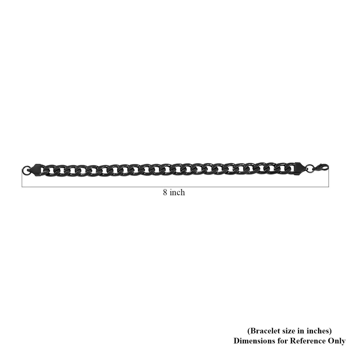 8.5mm Cuban Bracelet in ION Plated Black Stainless Steel (8.00 In) image number 4