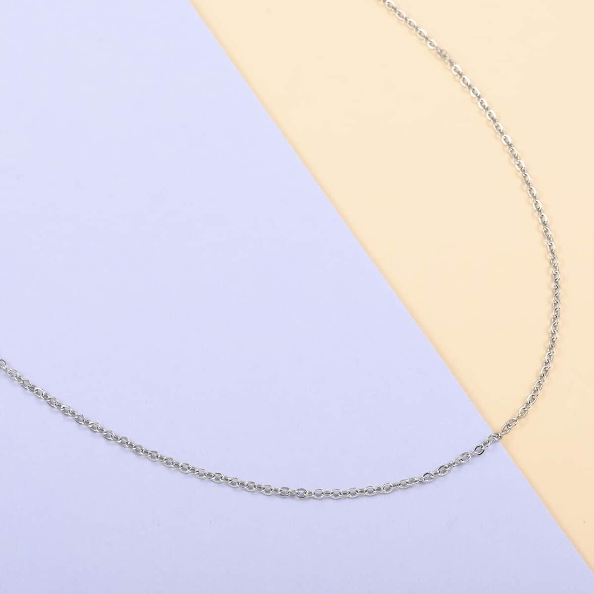 1.65mm Cable Link Necklace (18 Inches) in Stainless Steel image number 1