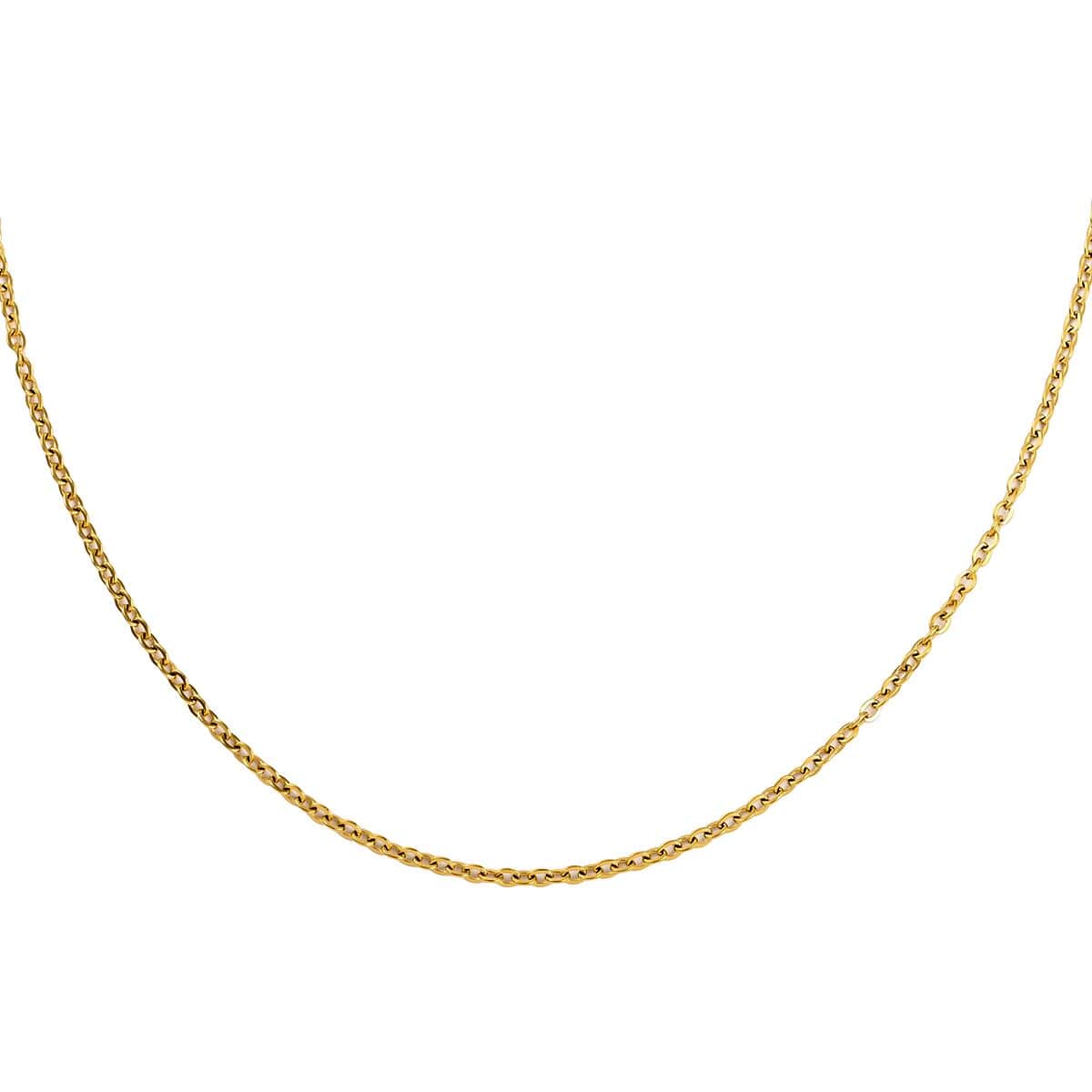1.65mm Cable Link Necklace 18 Inches in ION Plated Yellow Gold Stainless Steel image number 0
