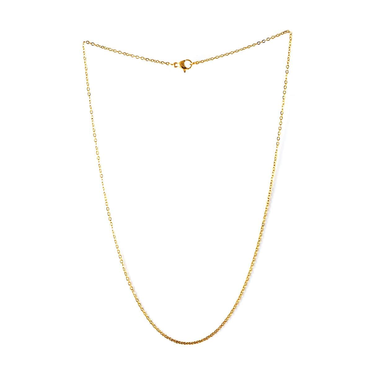 1.65mm Cable Link Necklace 18 Inches in ION Plated Yellow Gold Stainless Steel image number 2