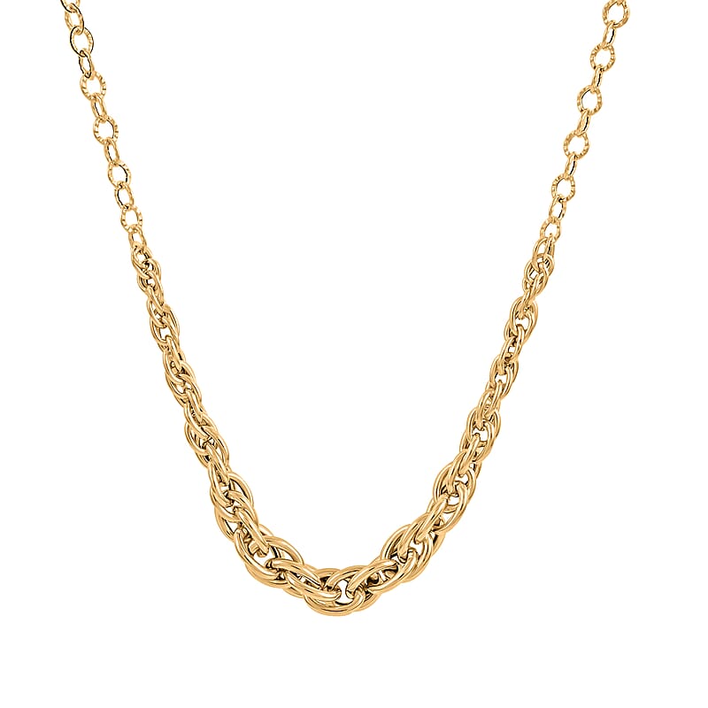 Maestro Gold Collection Italian 14K Yellow Gold Twisted Link Necklace, Gold Necklace, Gold Gifts For Her 6.3mm 2.80 Grams