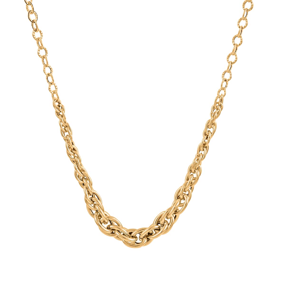 Maestro Gold Collection Italian 14K Yellow Gold Twisted Link Necklace, Gold Necklace, Gold Gifts For Her 6.3mm2.80 Grams image number 0
