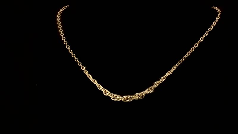 Maestro Gold Collection Italian 14K Yellow Gold Twisted Link Necklace, Gold Necklace, Gold Gifts For Her 6.3mm 2.80 Grams