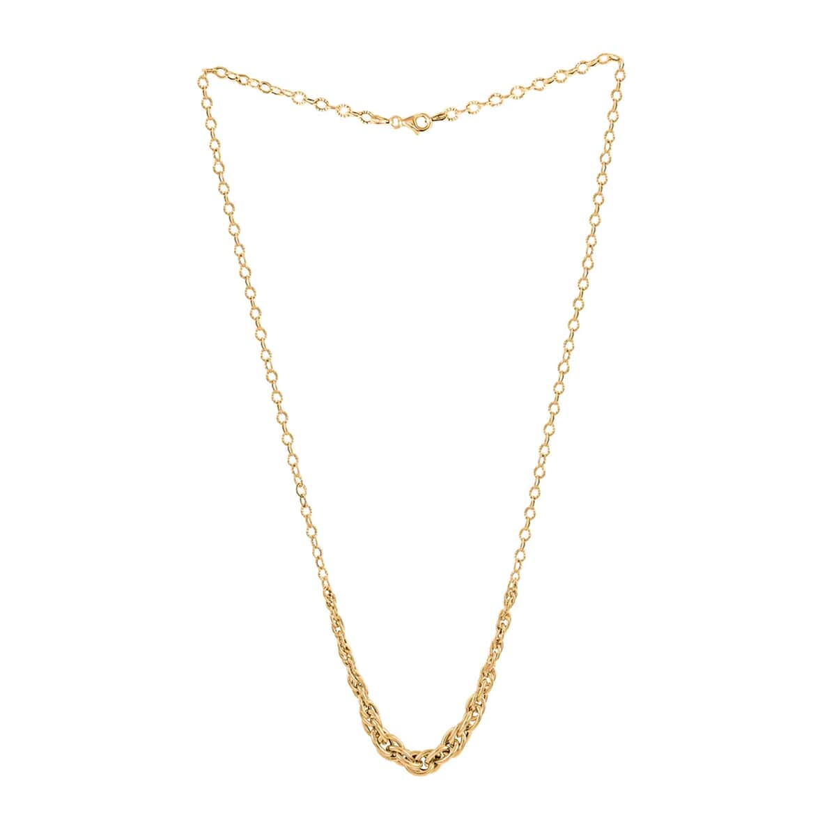 Maestro Gold Collection Italian 14K Yellow Gold Twisted Link Necklace, Gold Necklace, Gold Gifts For Her 6.3mm2.80 Grams image number 3