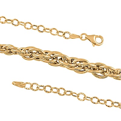 Maestro Gold Collection Italian 14K Yellow Gold Twisted Link Necklace, Gold Necklace, Gold Gifts For Her 6.3mm 2.80 Grams