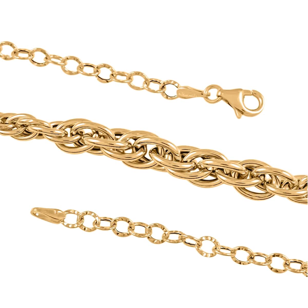 Maestro Gold Collection Italian 14K Yellow Gold Twisted Link Necklace, Gold Necklace, Gold Gifts For Her 6.3mm2.80 Grams image number 4