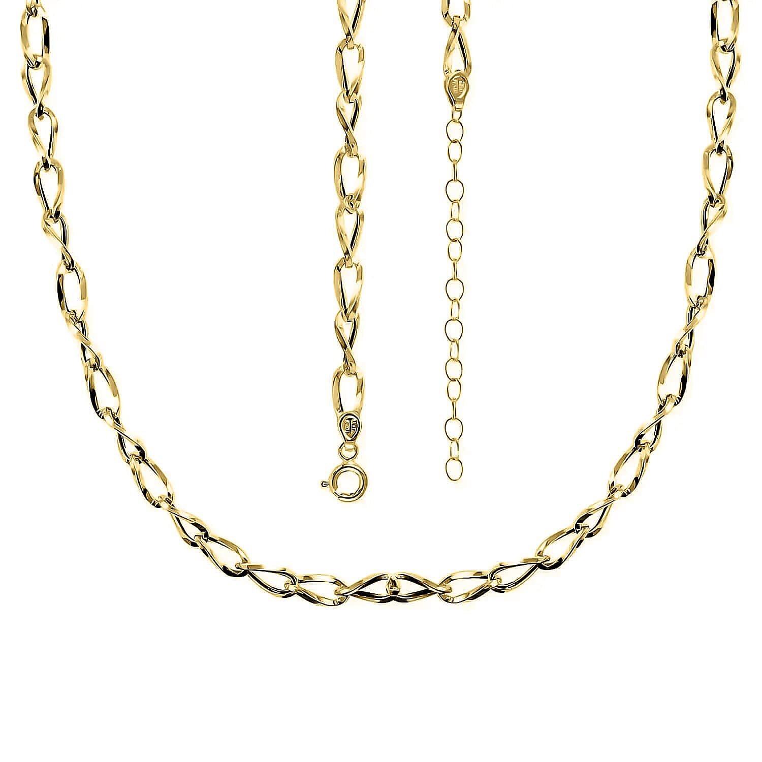 Maestro Gold Collection  Italian 14K Yellow Gold Wave Grumetta Chain Necklace (18-20 Inches) (4.6mm, 4.23 Grams)