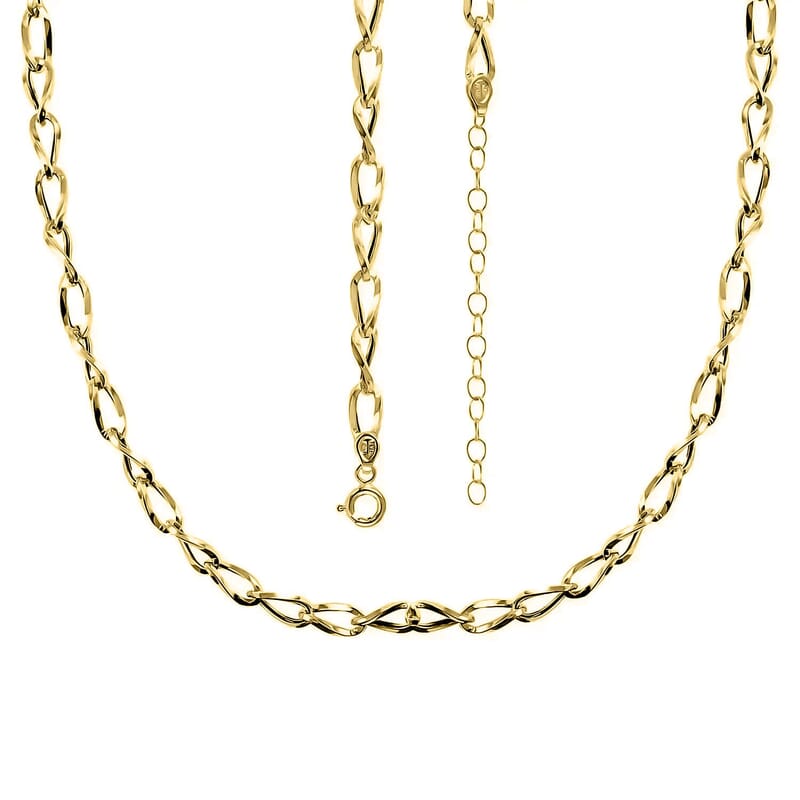 Maestro Gold Collection  Italian 14K Yellow Gold Wave Grumetta Chain Necklace (18-20 Inches) (4.6mm, 4.23 Grams)
