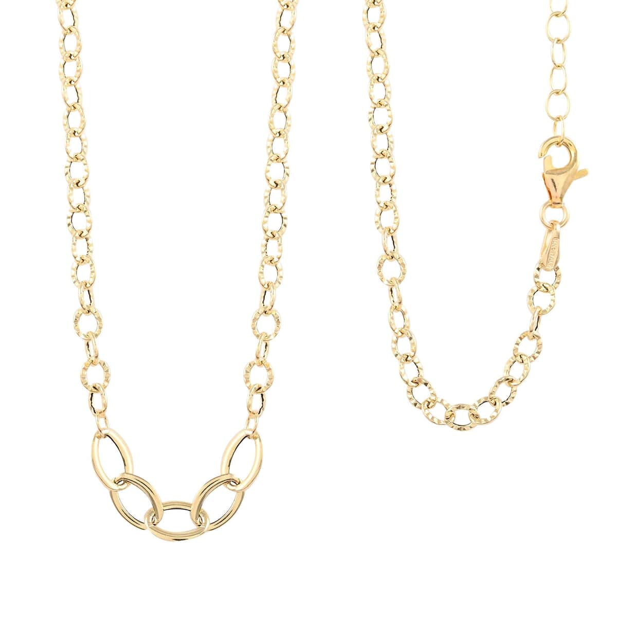 Maestro Gold Collection Italian 14K Yellow Gold 4.6mm Rolo Station Necklace 18 Inches 1.9 Grams image number 0