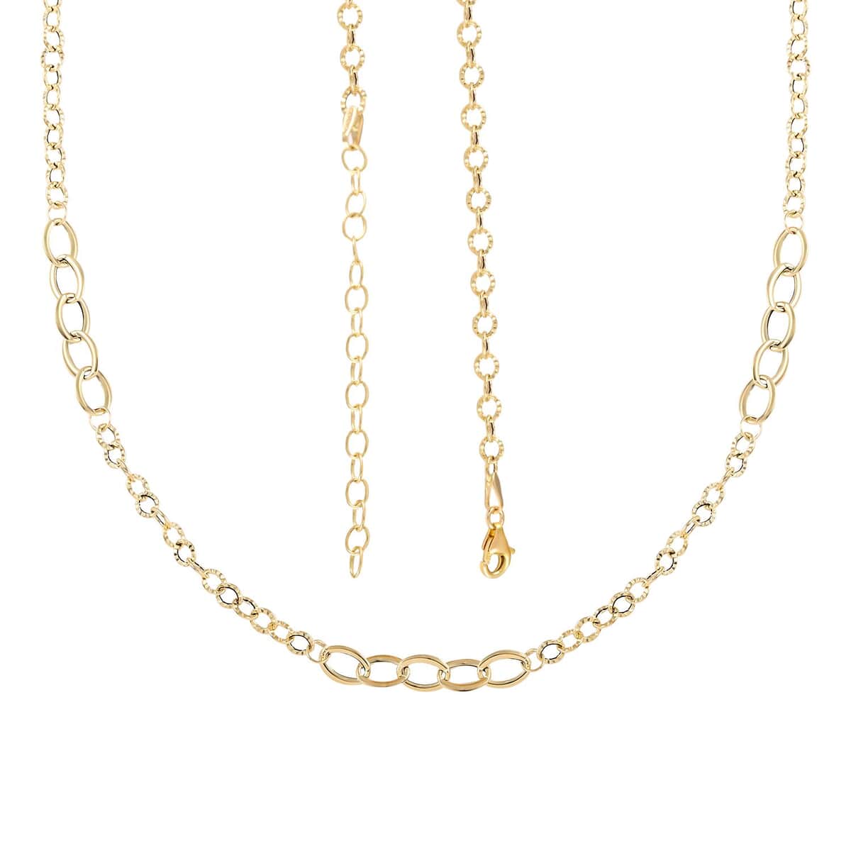 Maestro Gold Collection Italian 14K Yellow Gold 4.6mm Rolo Station Necklace 18 Inches 1.9 Grams image number 4