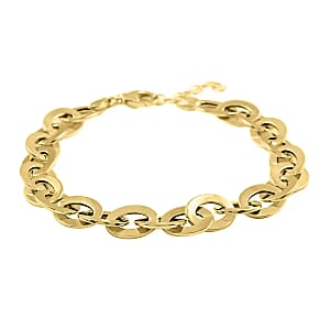 Doorbuster Italian 14K Yellow Gold Mirror Rolo Bracelet, Gold Bracelet, Gold Jewelry 8.2mm  (7.0-8.0 Inch) 3.5 Grams