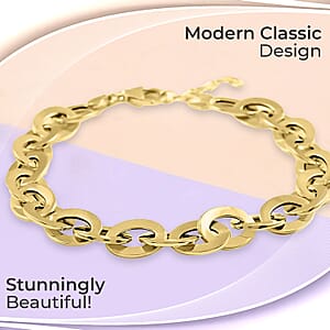 Italian 14K Yellow Gold Mirror Rolo Bracelet, Gold Bracelet, Gold Jewelry 8.2mm  (7.0-8.0 Inch) 3.5 Grams