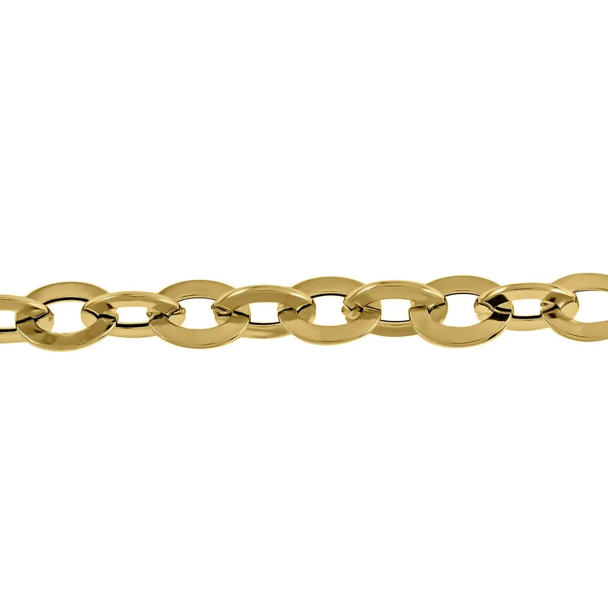 Italian 14K Yellow Gold Mirror Rolo Bracelet, Gold Bracelet, Gold Jewelry 8.2mm  (7.0-8.0 Inch) 3.5 Grams image number 4