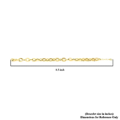 Italian 14K Yellow Gold Mirror Rolo Bracelet, Gold Bracelet, Gold Jewelry 8.2mm  (7.0-8.0 Inch) 3.5 Grams