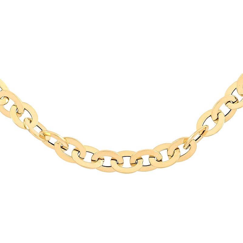 Maestro Gold Collection Italian 14K Yellow Gold 8.2mm Mirro Rolo Necklace 18-20 Inches 6.5 Grams