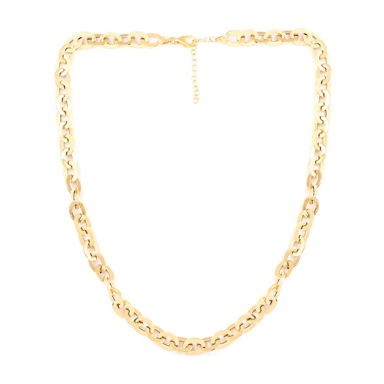 Maestro Gold Collection Italian 14K Yellow Gold 8.2mm Mirro Rolo Necklace 18-20 Inches 6.5 Grams