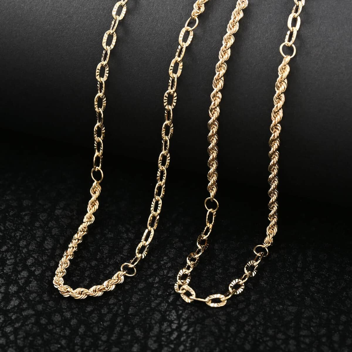 Maestro Gold Collection Italian 14K Yellow Gold 2.2mm Rope and Rolo Necklace 18-20 Inches 1.9 Grams image number 1